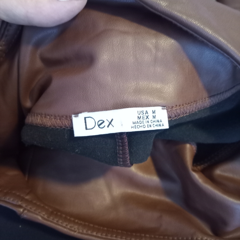 Dex Faux Leather Pants in Rich Brown - Picture 3 of 3